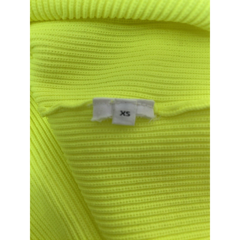 Helmut Lang Neon Yellow Mini Dress Ribbed Knit Sheath Short Sleeve Crew … - Picture 6 of 7